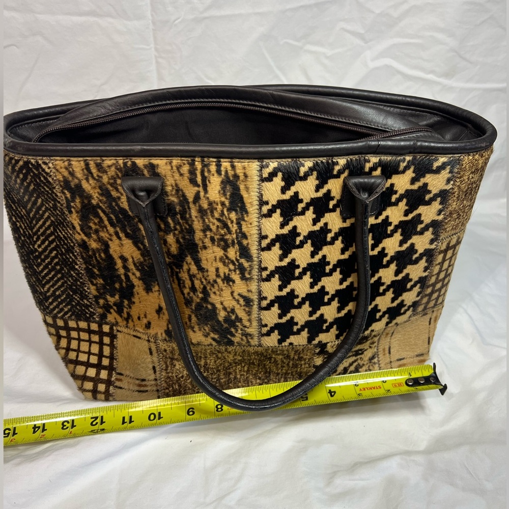 Berge Stylish Black and Tan Women's Tote Bag 
Genuine leather made in Italy